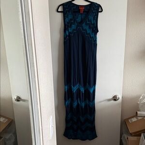 Missoni for Target Navy and Teal Chevron Maxi Dress